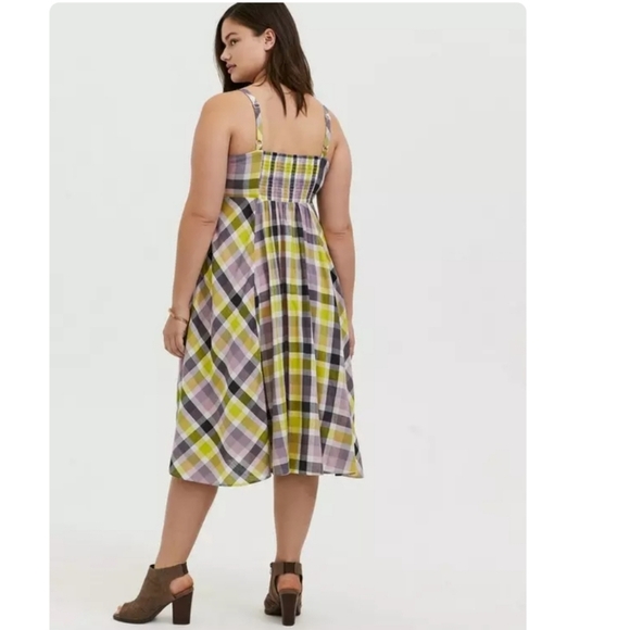 Torrid Yellow and Purple Plaid Dress - Picture 6 of 7